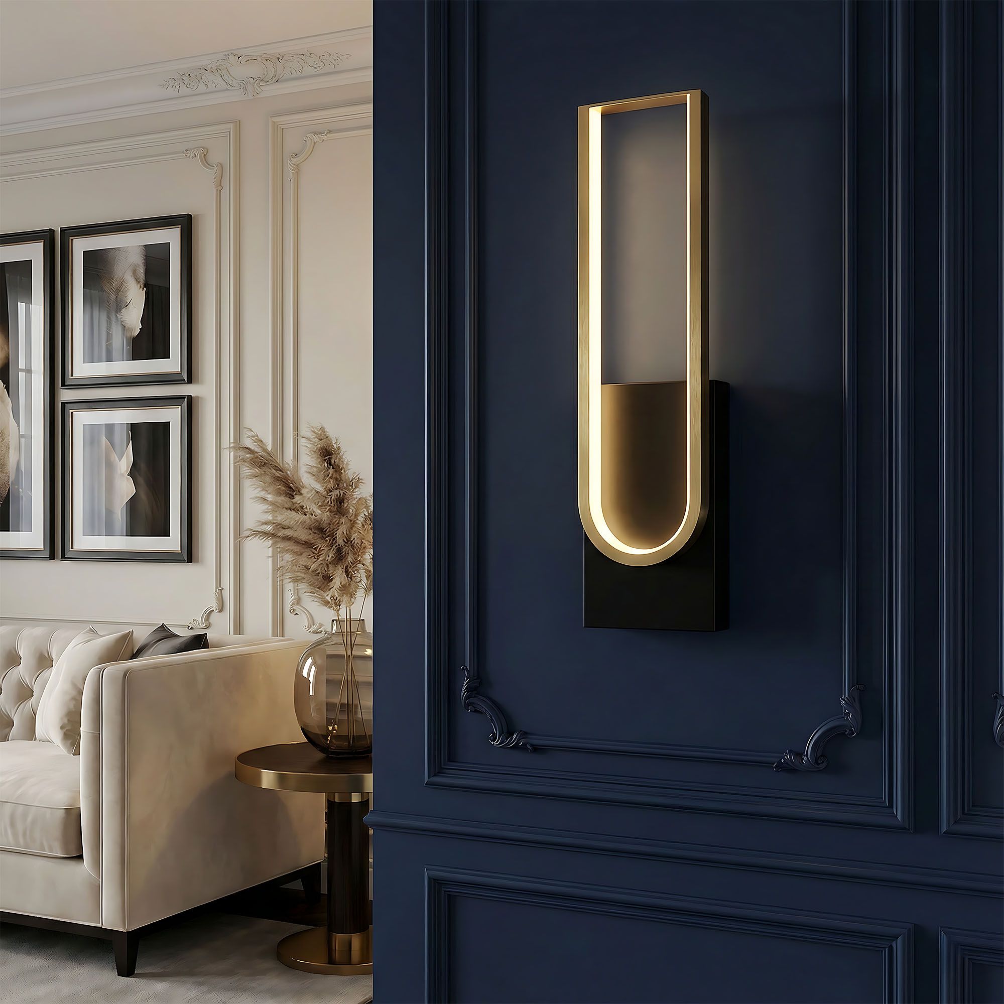 Toolight Nástěnné moderní LED osvětlení APP1782-W Brush zlatá/černá - Obrázek 2