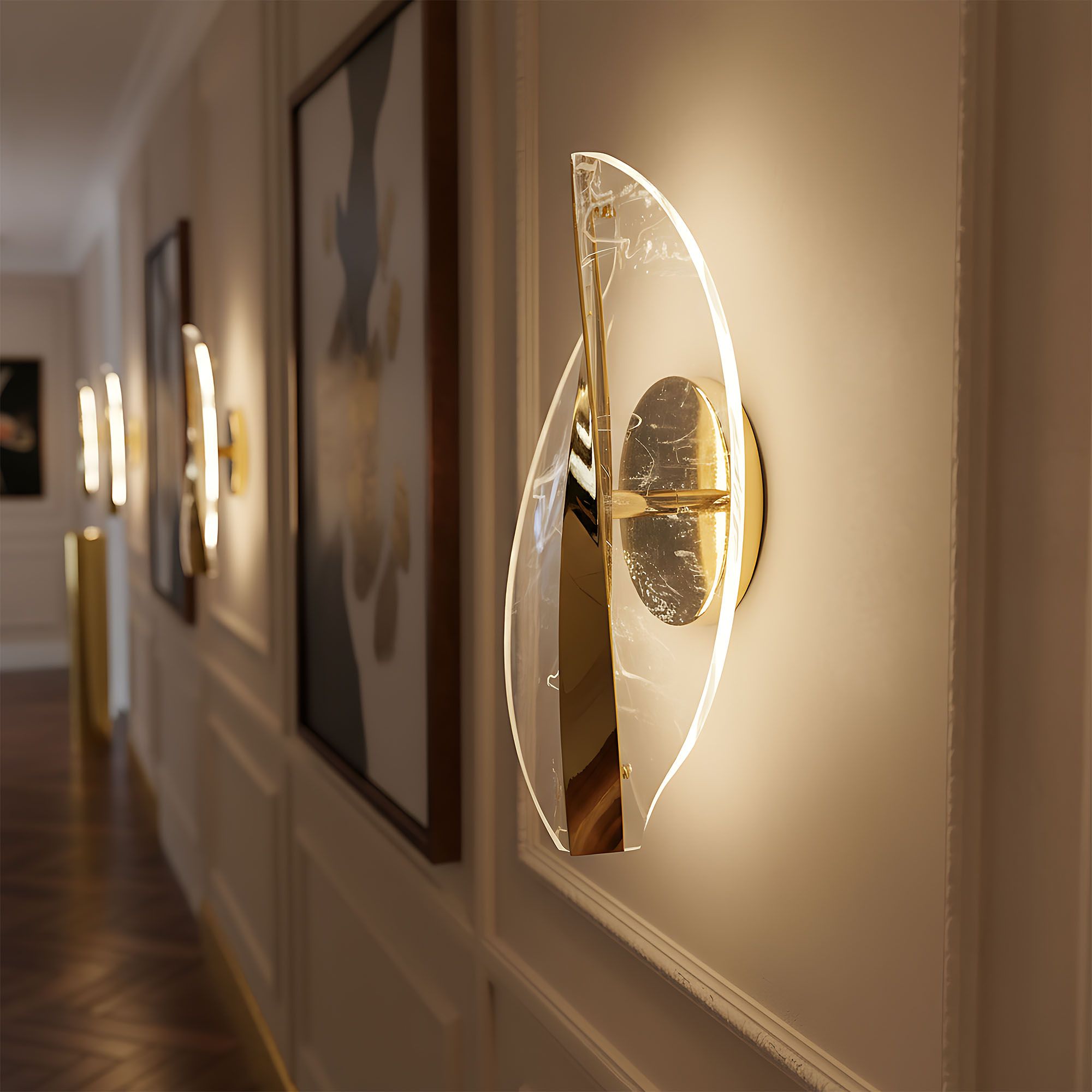 Toolight Nástěnné moderní LED osvětlení G128-W zlaté - Obrázek 2