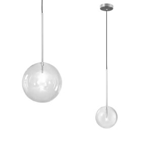 Toolight Skleněné kulovité svítidlo 15cm APP1681-1CP chrom