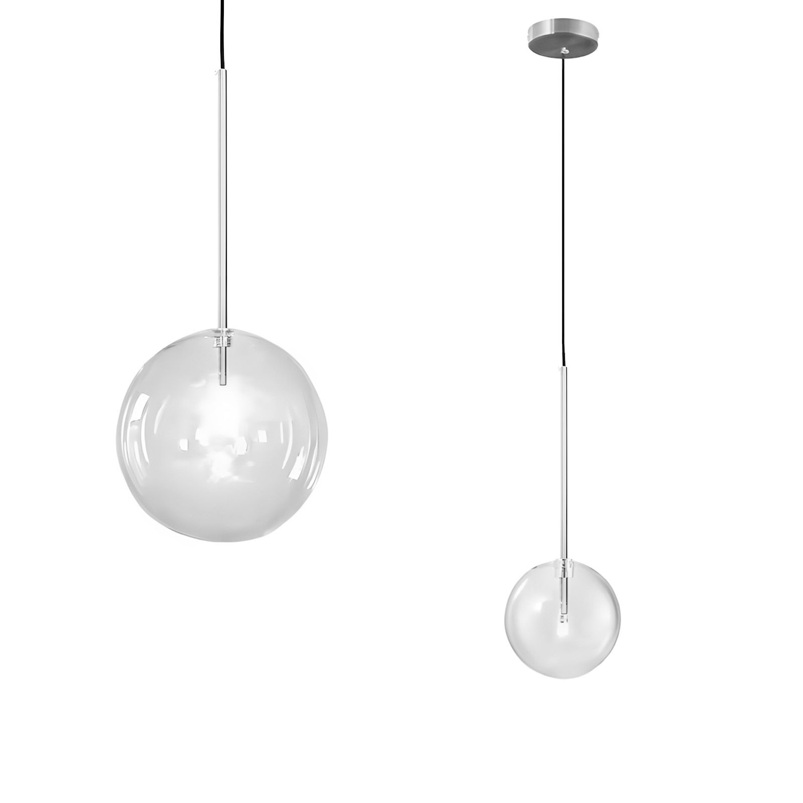 Toolight Skleněné kulovité svítidlo 15cm APP1681-1CP chrom