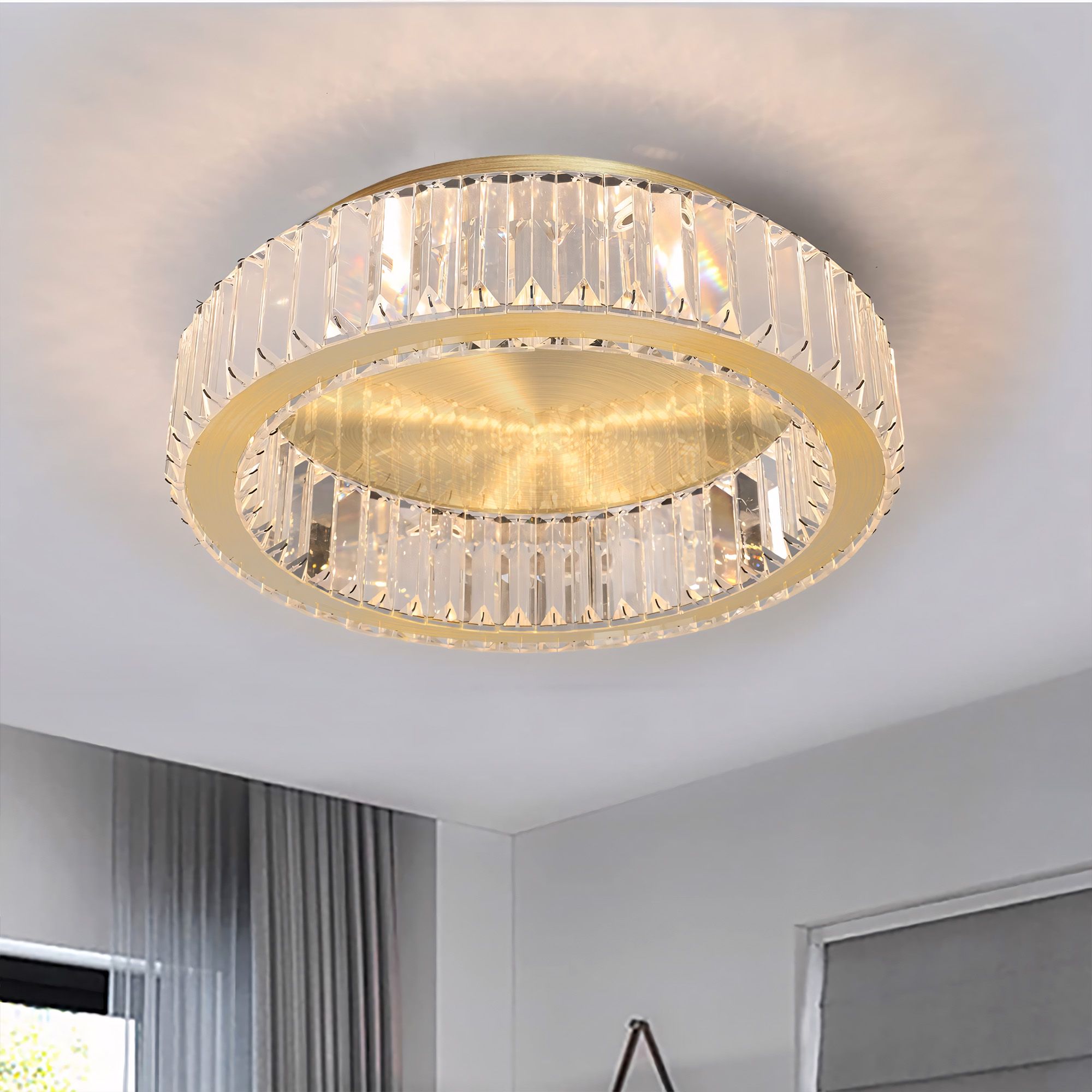Toolight Stropní LED osvětlení Crystal Modern A4 APP1722-C 50cm kartáčovaná zlatá - Obrázek 2