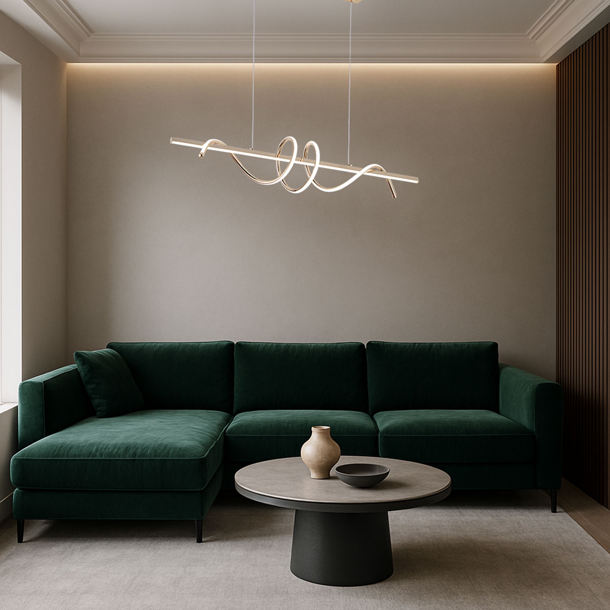 Toolight Závěsné LED svítidlo Luxury Glamour 13 G065-CP zlaté - Obrázek 2