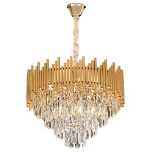 Toolight Závěsné osvětlení Vintage Crystal C11 G062-CP 50CM zlaté
