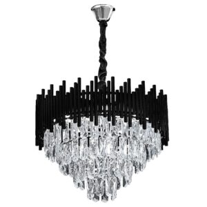 Toolight Závěsné osvětlení Vintage Crystal C5 G063-CP 50cm černé
