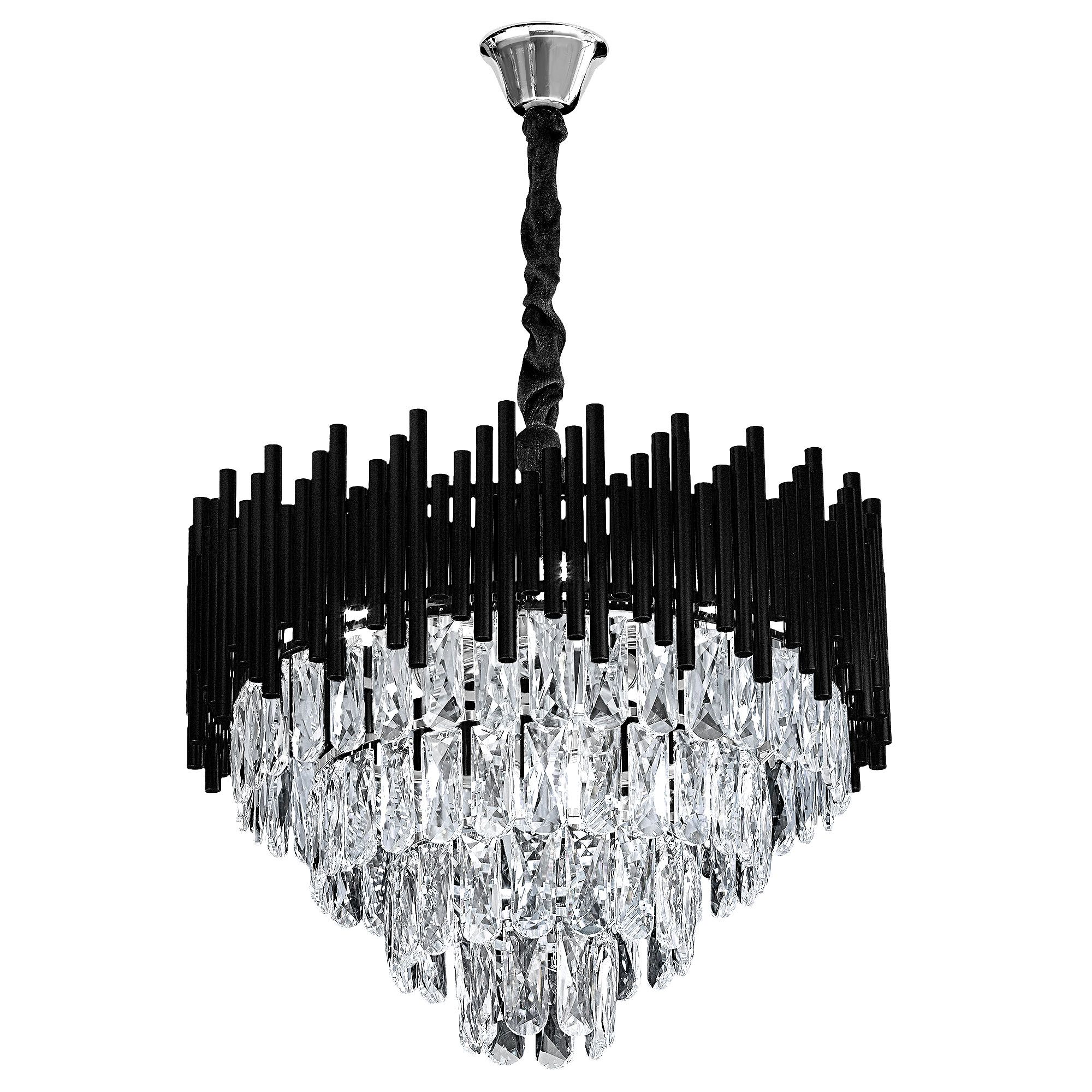 Toolight Závěsné osvětlení Vintage Crystal C5 G063-CP 50cm černé