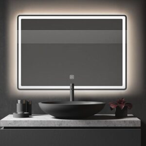 Tutumi Obdelníkové zrcadlo 80x60 cm s regulovatelným LED osvětlením HOM-02829