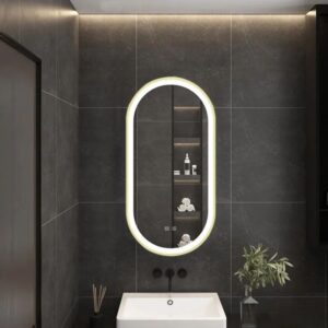 Tutumi Oválné zrcadlo 50x100 cm s vyhříváním a regulovatelným LED osvětlením HOM-02606