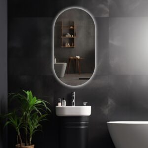 Tutumi Oválné zrcadlo 60x80 cm s regulovatelným LED osvětlením HOM-05523