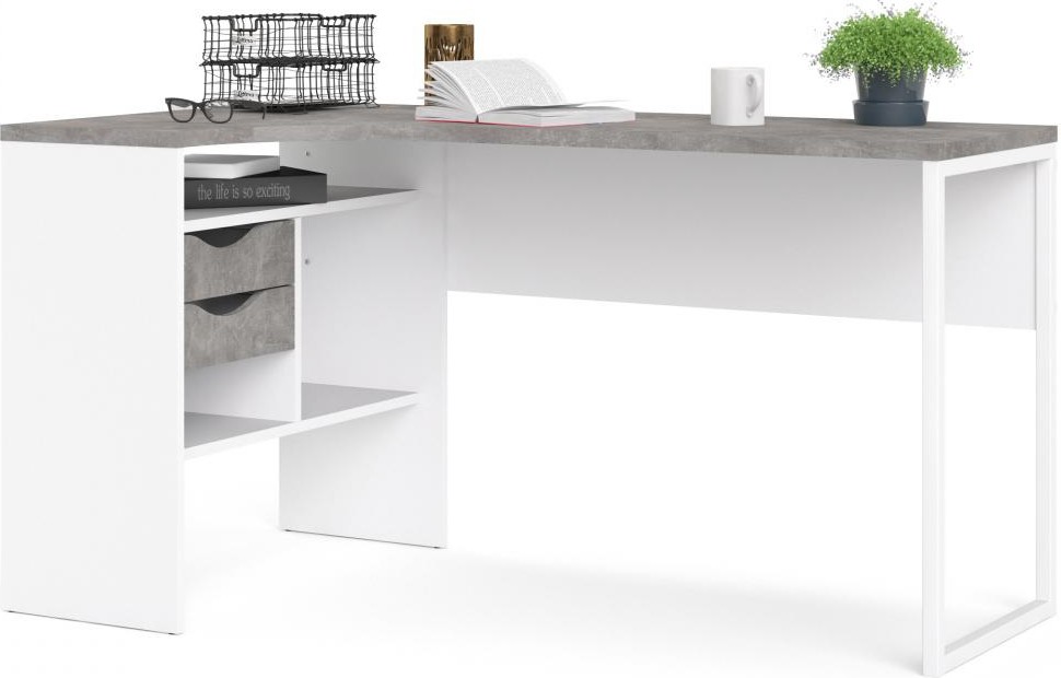 Tvilum Psací stůl Felixa IV beton/bílý - Obrázek 2