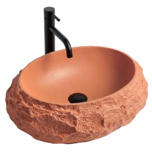 Umyvadlo na desku z kompozitního kamene REA MIKA TERRACOTTA 50x38 cm
