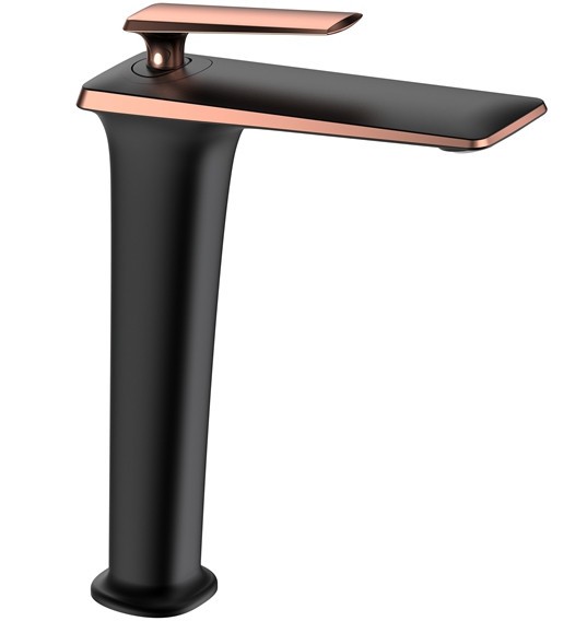 Umyvadlová baterie vysoká MEXEN PURUS černá/rose gold