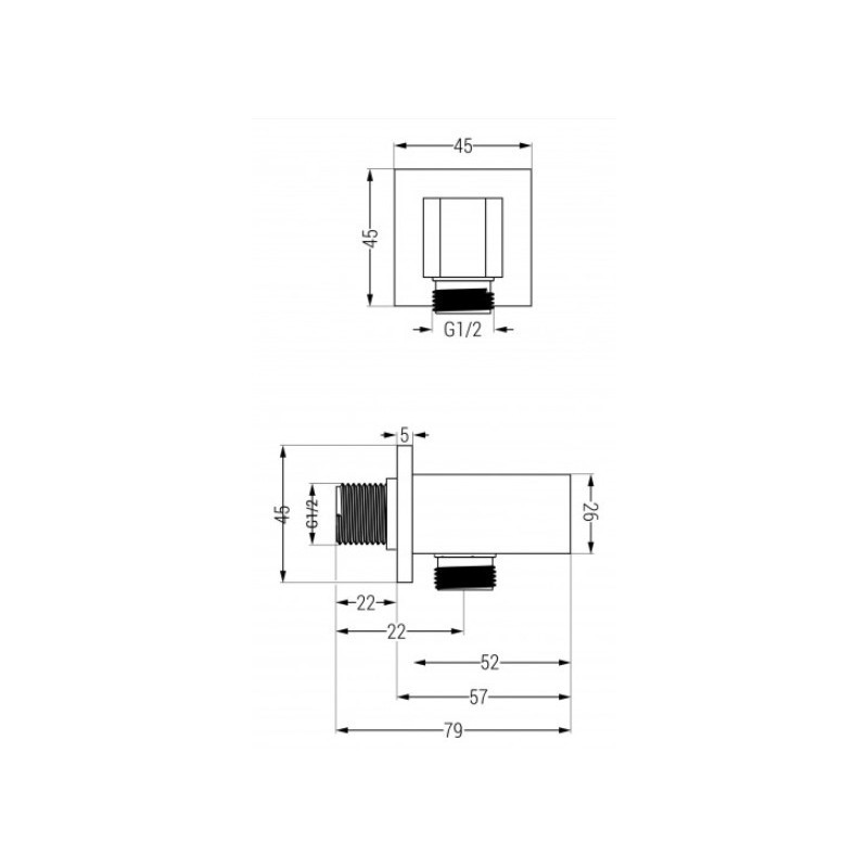 Univerzální sprchový set podomítkový MEXEN CUBE DR02 30 cm černý - Obrázek 2