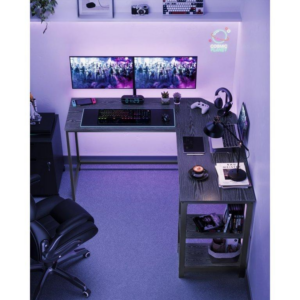 VASAGLE PC stůl rohový industriální 138 x 138 cm černý
