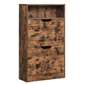 VASAGLE Vyklápěcí botník 60x24x102cm hnědý