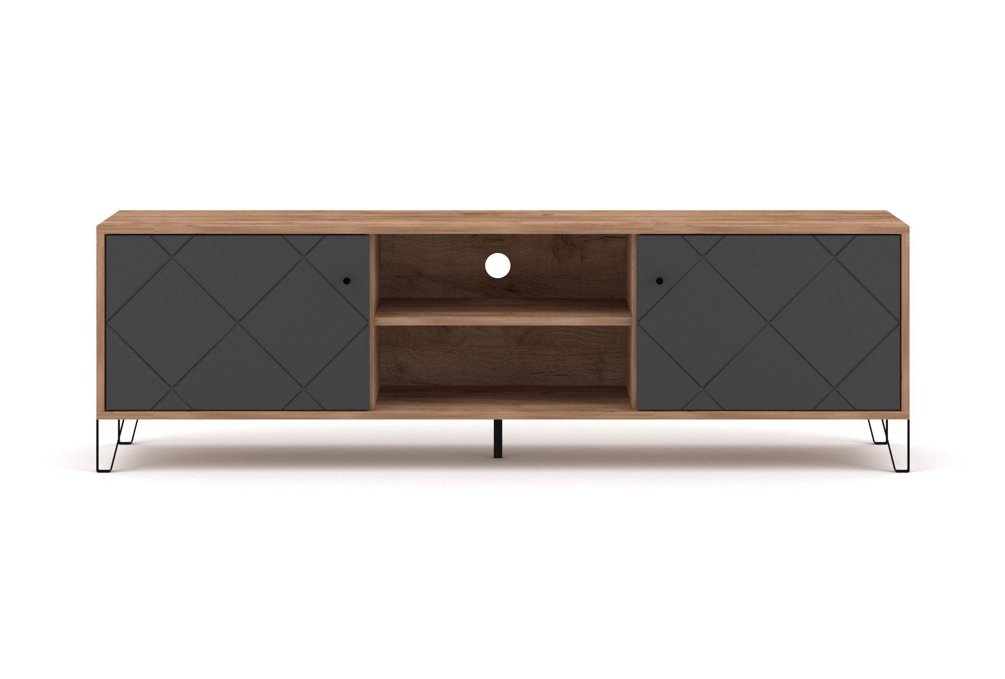 Vivaldi TV stolek Bilbao 183 cm dub Craft Tobacco/grafit - Obrázek 2