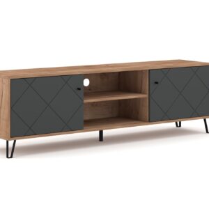 Vivaldi TV stolek Bilbao 183 cm dub Craft Tobacco/grafit