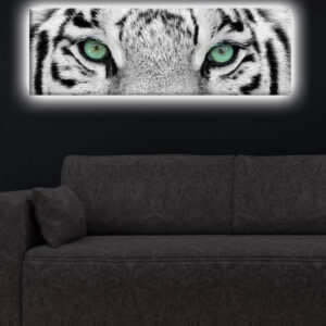 ASIR Dekorativní obraz na plátně s led podsvícením BÍLÝ TYGR 30 cm