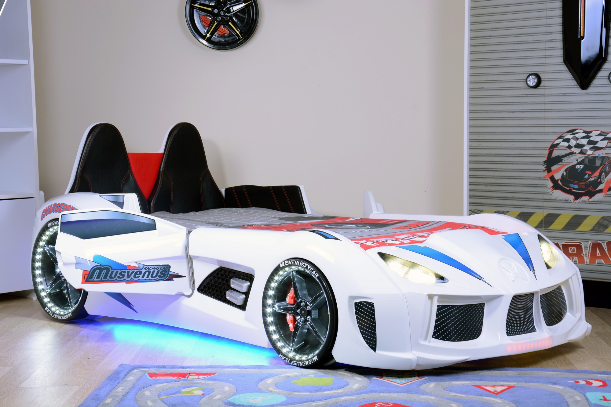 ASIR Dětská postel auto CAR bílá - Obrázek 2