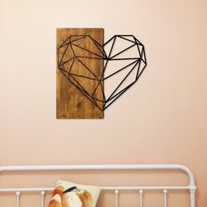 ASIR Nástěnná dekorace GEOMETRICKÉ SRDCE 58 cm kov