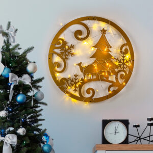 ASIR Nástěnná kovová dekorace SANĚ s led osvětlením 60 cm