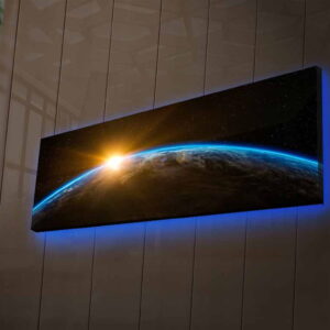 ASIR Nástěnný obraz s led osvětlením ZEMĚKOULE 90 x 30 cm plátno