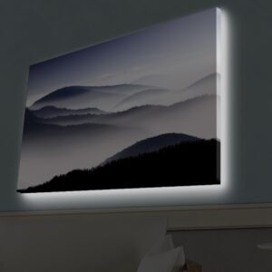 ASIR Obraz na plátně MLHAVÝ LES s led osvětlením 45 cm