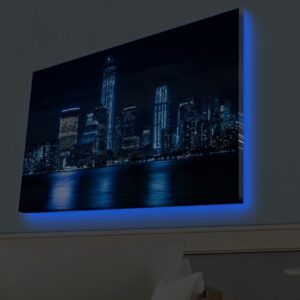 ASIR Obraz na plátně s led osvětlením MRAKODRAPY 45 cm