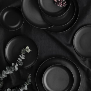 ASIR Porcelánová jídelní souprava 18 ks VINE matná černá