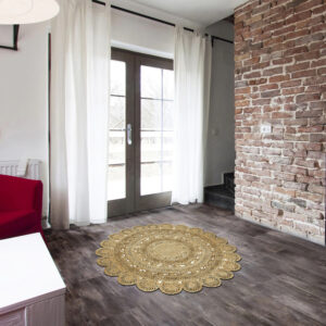 ASIR Předsíňový koberec (100 x 100 cm) ALN600139KR potisk jutovým vzorem