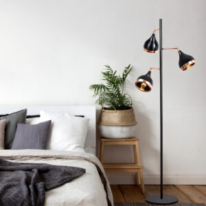 ASIR Stojací lampa YILDO - 7021 černá měď