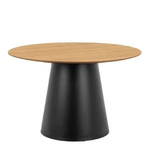 Actona Kulatý jídelní stůl Soli 120 cm dub přírodní/černý