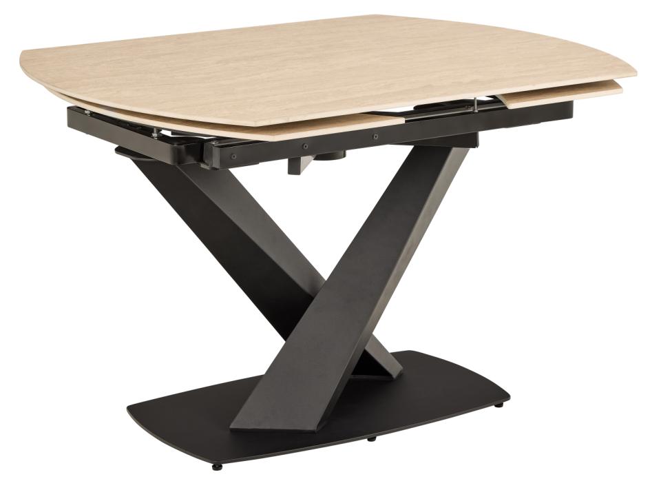 Actona Rozkládací jídelní stůl Morella 120/180 cm béžový/černý