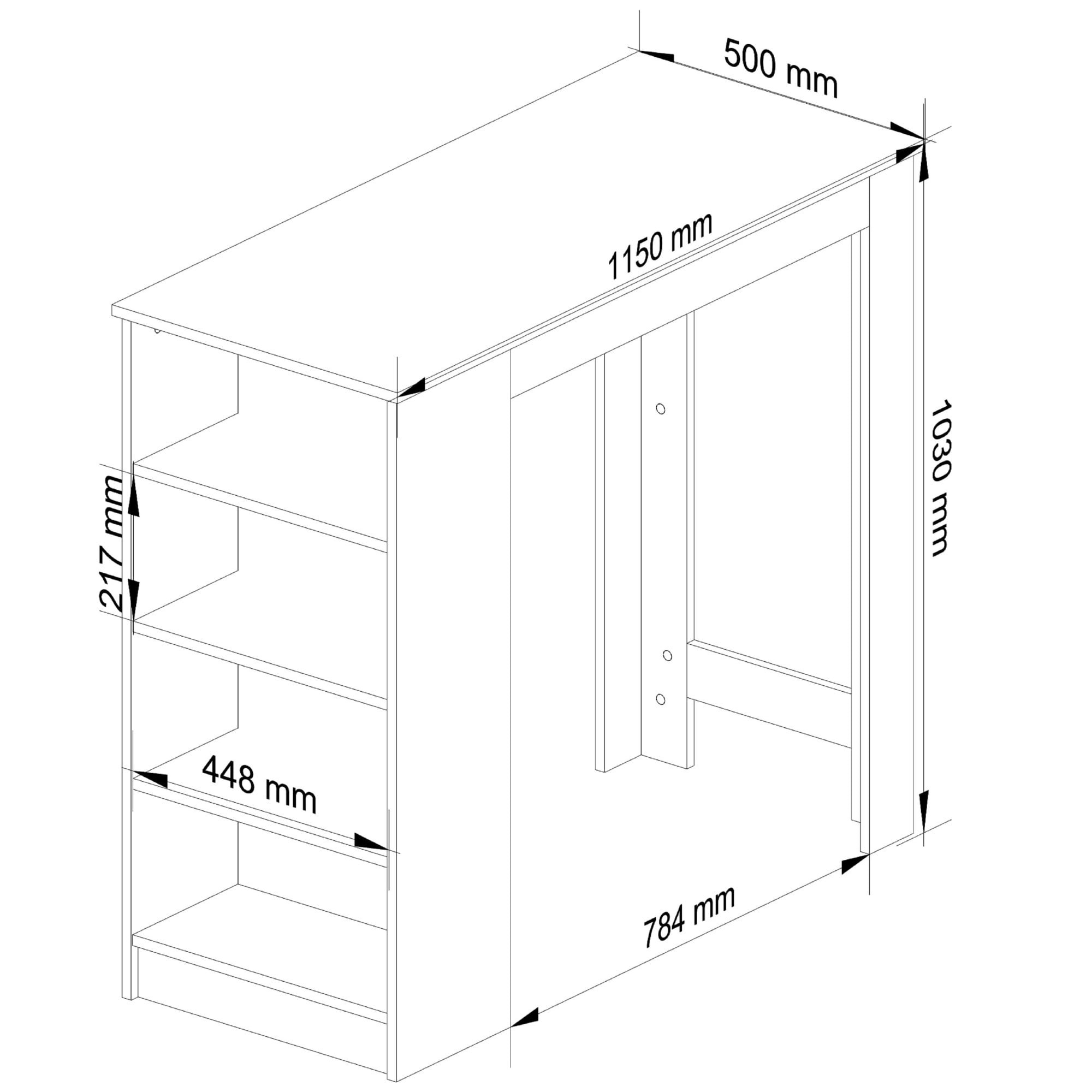 Ak furniture Barový stůl HIKER 115 cm bílý/dub sonoma - Obrázek 2