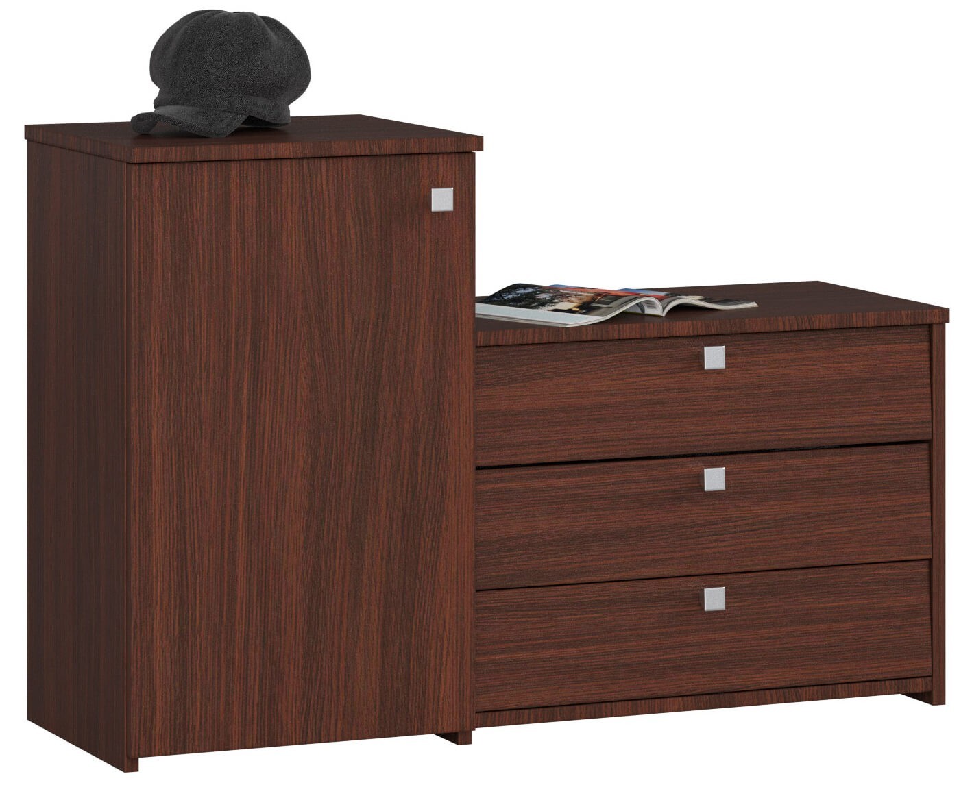 Ak furniture Botník s komodou S16 wenge