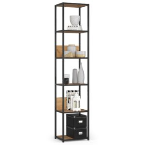 Ak furniture Industriální regál Lamon 40 cm černý/dub craft