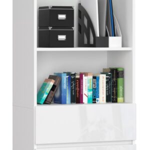 Ak furniture Knihovna Star 60 cm bílý mat/bílý lesk
