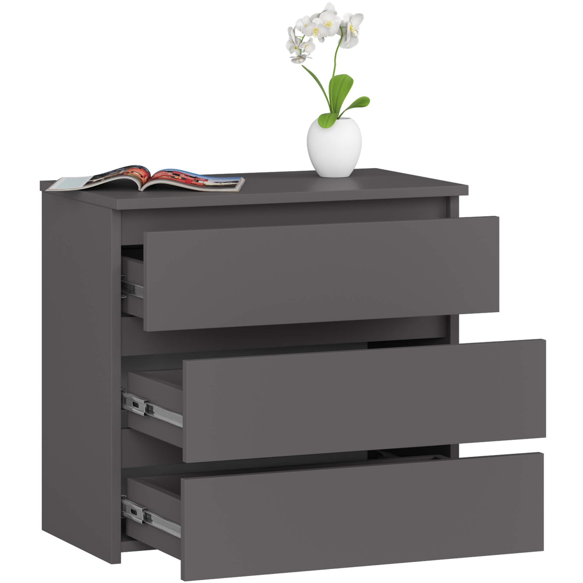 Ak furniture Komoda CL3 60 cm grafitově šedá - Obrázek 2