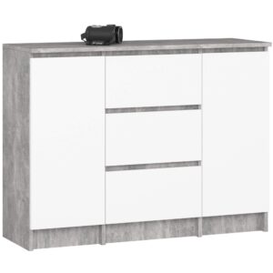 Ak furniture Komoda Girgo 100 cm beton/bílá