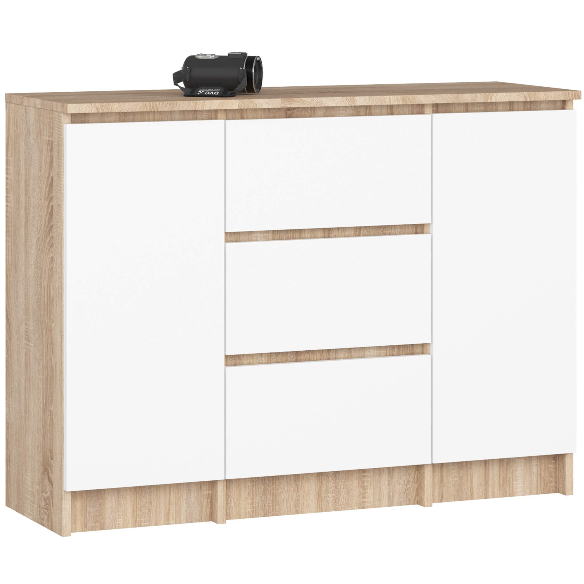 Ak furniture Komoda Girgo 101 cm dub sonoma/bílá