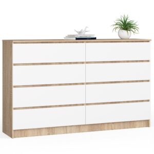 Ak furniture Komoda Inbia K 160 cm dub sonoma/bílá
