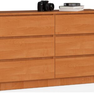 Ak furniture Komoda Kuba 120 cm 6 šuplíků olše