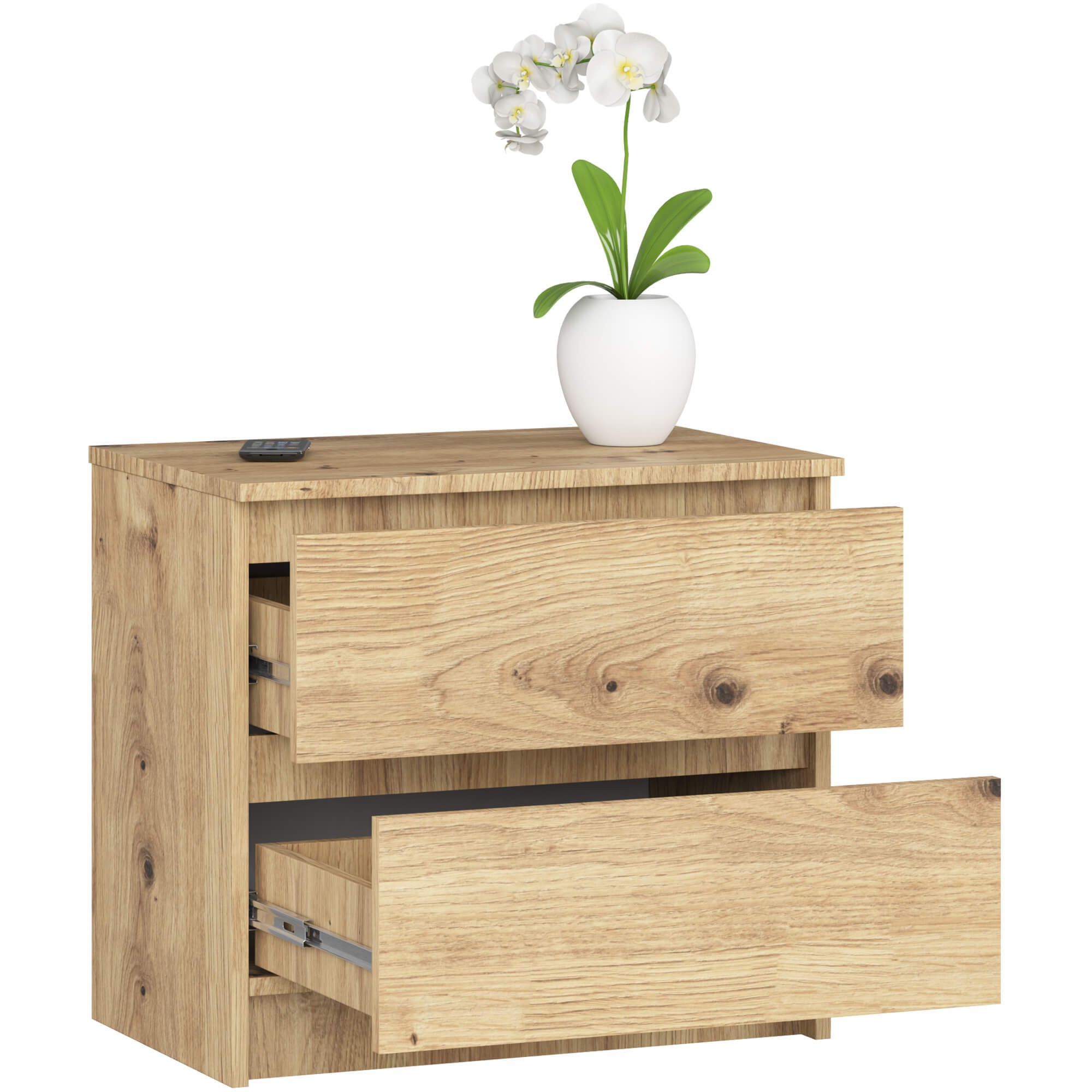 Ak furniture Komoda Kuba 60 cm - 2 šuplíky dub artisan - Obrázek 2
