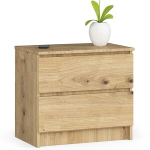 Ak furniture Komoda Kuba 60 cm - 2 šuplíky dub artisan