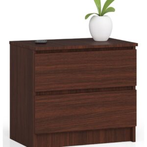 Ak furniture Komoda Kuba 60 cm - 2 šuplíky wenge