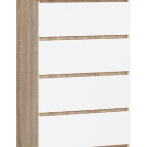 Ak furniture Komoda Kuba 60 cm - 4 šuplíky dub sonoma/bílá