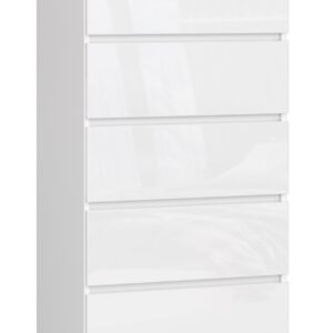 Ak furniture Komoda Kuba 60 cm - 5 šuplíků bílá lesk