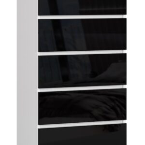 Ak furniture Komoda Kuba 60 cm - 5 šuplíků bílá/černá