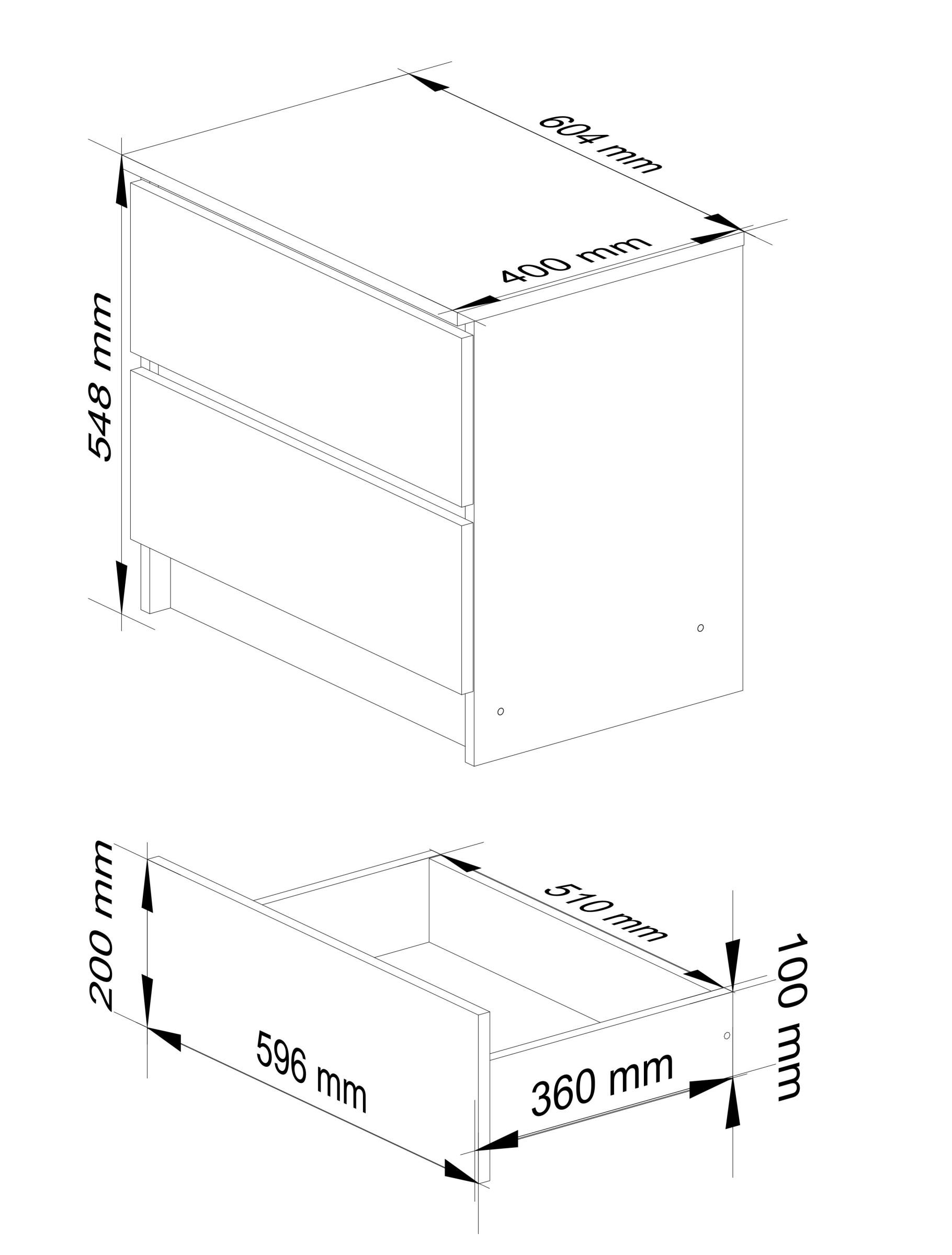 Ak furniture Komoda Liv 60 cm bílá/dub sonoma - Obrázek 2