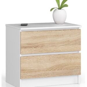 Ak furniture Komoda Liv 60 cm bílá/dub sonoma