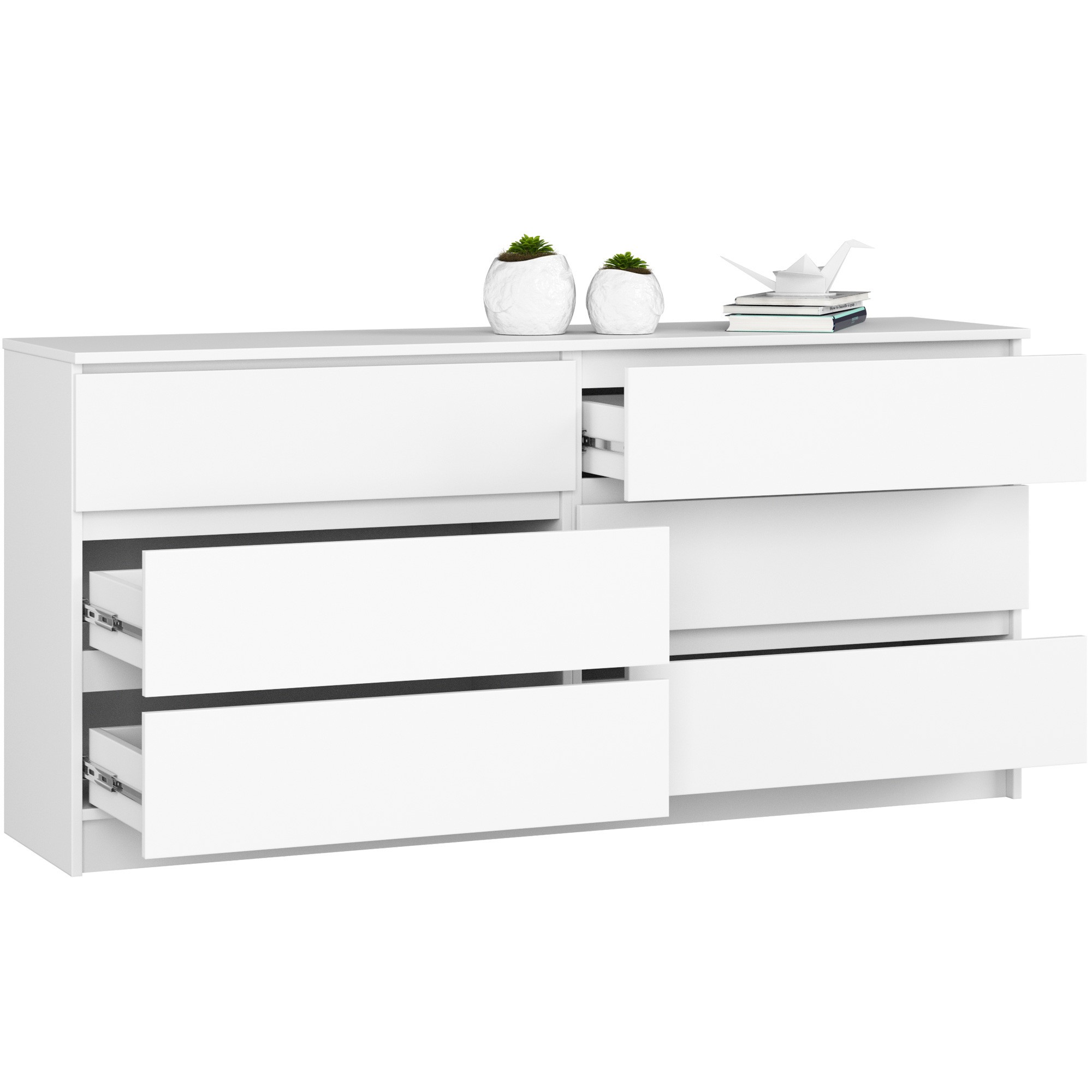 Ak furniture Komoda Rollo V 160 cm bílá matná - Obrázek 2
